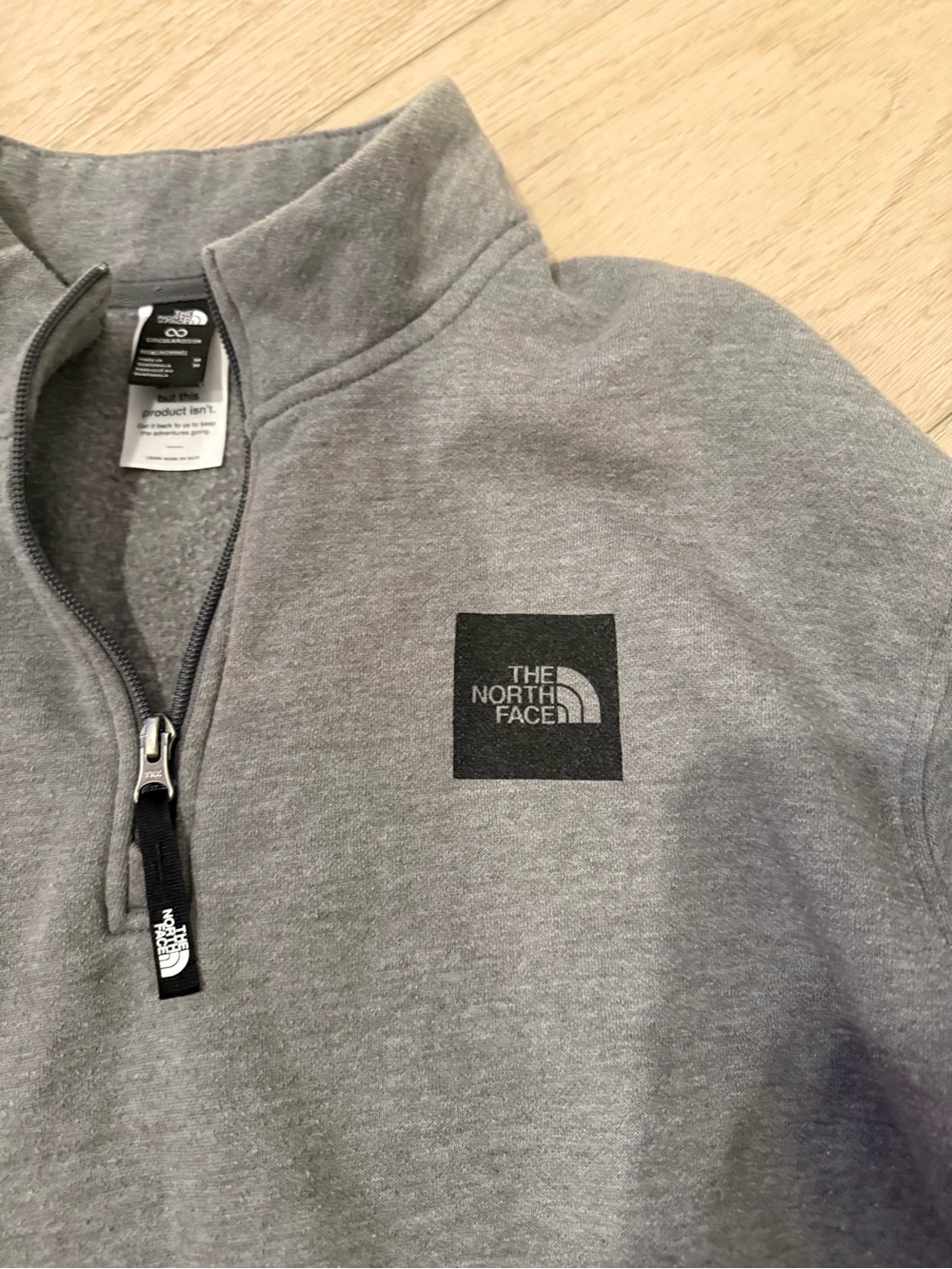 The North Face Grey Zip-Up Fleece Pullover